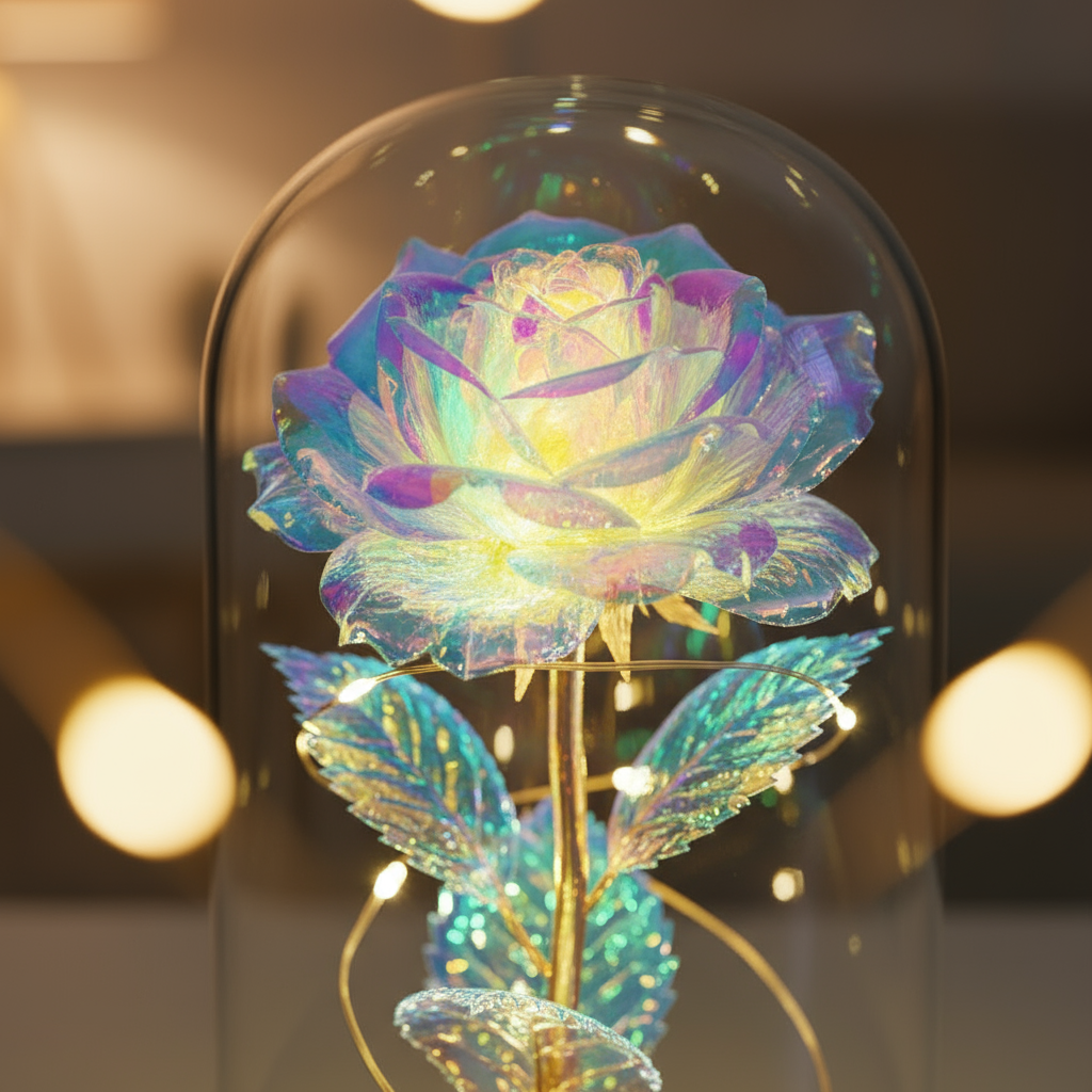 Simulated Gold Foil Rose & Preserved Flower